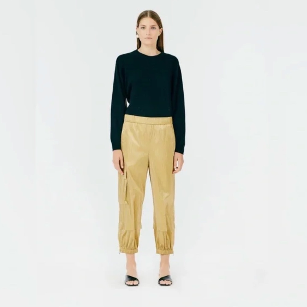 Never Worn Tibi Metallic Nylon Pull On Wilt Jogger | Gold Medium